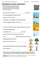 Vorschau - Arbeitsblätter - Lernposter + Arbeitsblatt "Jahreszeiten" + Onlineübung & MP3 + Infografik - Seite 1
