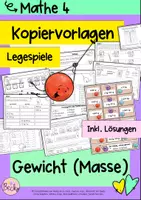 Vorschau - Arbeitsblätter - Gewicht (Masse) Klasse 4 - Deckblatt