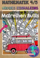 Vorschau - Mal- und Bastelvorlagen - Malreihenbullis Großes Einmaleins : Malreihen 11 bis 20 - Deckblatt