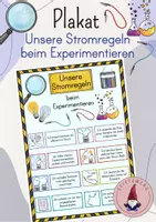 Vorschau - Stundenentwürfe - Plakat: Unsere Stromregeln beim Experimentieren - Deckblatt