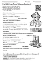 Vorschau - Arbeitsblätter - Lernposter + Arbeitsblatt "Johannes Gutenberg" + Onlineübung & MP3 + Mindmap + Infografiken - Seite 1