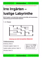 Vorschau - Arbeitsblätter - 33 irre Irrgärten - lustige Labyrinthe (nur die leichte von 3 Differenzierungsstufen) - Deckblatt