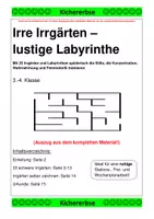 Vorschau - Arbeitsblätter - 33 irre Irrgärten - lustige Labyrinthe (nur die schwere von 3 Differenzierungsstufen) - Deckblatt
