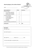 Vorschau - Test - Bewertungsbogen Gedichte/Gedichtvortrag - Deckblatt