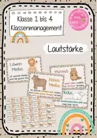 Vorschau - Poster - Klassenmanagement im Boho-Stil: Lautstärke - Karten - Deckblatt