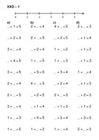 Vorschau - Arbeitsblätter - Einfache Rechen-Übungsblätter - Platzhalteraufgaben im ZR von 0 bis 5 (nur die mittlere von 3 Differenzierungsstufen) - Seite 1