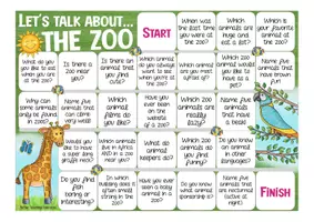 Vorschau - Spiele - Let´s talk about ... the zoo / zoo animals - board game English / Englisch Spiel - Seite 1