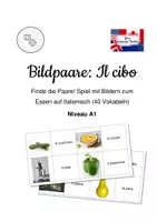 Vorschau - Spiele - Bildpaare Il cibo - Vokabelspiel Essen Italienisch - A1 - Deckblatt