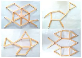 Aperçu - Apprentissages en autonomie - réalise 8 figures avec les bâtons d'esquimaux couleurs bois - Page 1