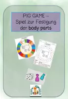 Vorschau - Spiele - ENGLISH Pig Game boardgame zu body parts, colours and numbers - Deckblatt