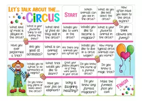Aperçu - Jeux - LET´S TALK ABOUT THE CIRCUS - boardgame English / Anglais for speaking activities / conversation classes - Page 1