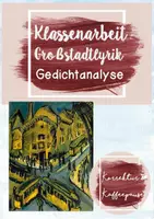 Vorschau - Test - Klassenarbeit mit EHZ - Großstadtlyrik - Gedichtanalyse - Klasse 8/9 - "Großstadtlärm" von Jacobowski - Deckblatt