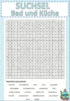 Aperçu - Feuilles d'exercices - Jeu de recherche "Bad und Küche - Wohnen" Allemand - Page 3