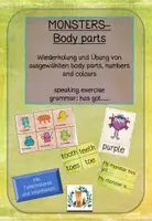 Vorschau - Arbeitsblätter - ENGLISCH Sequenz Body parts (numbers, colours) Einführung, Wiederholung und Sicherung Bundle - Deckblatt