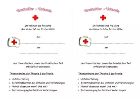 Vorschau - Anderer Materialtyp - Ersthelfer Urkunde Projekt kleines 1x1 der Ersten Hilfe - Deckblatt