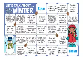 Vista previa - Juegos / Gamificación - Let´s talk about... WINTER - board game English / Inglés for speaking activities / conversation classes ESL - página 1