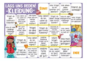Vista previa - Juegos / Gamificación - Kleidung - Brettspiel Deutsch in der Grundschule und DAZ - Sprechanlässe "Lass uns reden!" - página 1