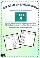 Vorschau - Arbeitsblätter - Exit Tickets zum Druck auf Post Its für (fast) alle Fächer - Inhalte/Gelerntes zusammenfassen - Deckblatt
