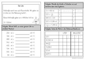 Vorschau - Unterrichtsreihen - Hohlmaße Liter und Milliliter Mini-Arbeitsheft - Seite 2