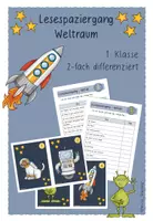 Vorschau - Arbeitsblätter - Lesespaziergang Weltraum - für die 1. Klasse, 2-fach differenziert - Deckblatt