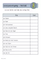 Vorschau - Arbeitsblätter - Lesespaziergang Weltraum - für die 1. Klasse, 2-fach differenziert - Seite 1