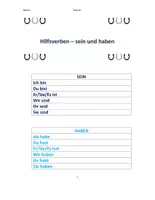 Vorschau - Arbeitsblätter - Hilfsverben Sein und Haben üben - Deckblatt