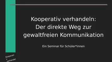 Vorschau - Präsentationen/Tafelbilder - Klassenseminar: Kooperativ verhandeln - Jahrgangsstufen 11-13 - Seite 1