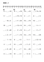 Vorschau - Arbeitsblätter - Einfache Rechen-Übungsblätter - Platzhalteraufgaben im ZR von 0 bis 20 (komplett mit allen 3 Differenzierungsstufen) - Seite 1