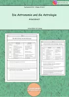 Vorschau - Arbeitsblätter - Astronomie und Astrologie (Unser Sonnensystem) - Deckblatt