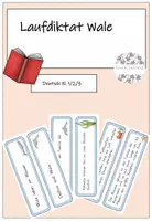 Vorschau - Aufgabenkarten - Laufdiktat Wale - Deckblatt
