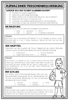 Vorschau - Merkblätter - Personenbeschreibung / Personen beschreiben – Deutsch, Merkblatt, Textaufbau, DaF, DaZ | Personenbeschreibung, Klasse 4, 5, Grundschule, Sekundarstufe - Seite 2