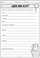 Vorschau - Arbeitsblätter - Personenbeschreibung / Personen beschreiben – Deutsch, Arbeitsblätter, Arbeitsblatt, DaF, DaZ | Schreibübungen, Klasse 4, 5, Grundschule, Sekundarstufe - Seite 1