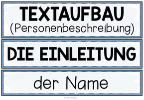 Vorschau - Poster - Personenbeschreibung / Personen beschreiben – Deutsch, Tafelmaterial, Textaufbau, Satzanfänge, DaF, DaZ | Poster, Tafelbild, Klasse 4, 5, Grundschule, Sekundarstufe - Seite 2