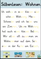 Vorschau - Text - Silbenlesen "Wohnen" DaZ / Deutsch Alphabetisierung - Deckblatt