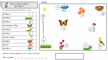 Vorschau - Arbeitsblätter - Der Frühling - Lesespur fünffach differenziert - Seite 1