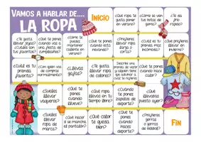 Vista previa - Juegos / Gamificación - LA ROPA - juego de mesa para la primaria + E.L.E (español como lengua extranjera) "¡Vamos a hablar!" - página 1