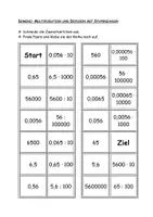 Vorschau - Arbeitsblätter - Domino Multiplikation Division Dezimalzahlen Stufenzahlen - Deckblatt