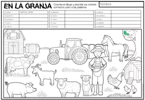 Vista previa - Manualidades / Dibujos para colorear - EN LA GRANJA - Lee y colorea (2 niveles de diferenciación) - página 2