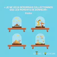 Aperçu - Affichage - Citation illustrée - Collectionner les moments de bonheur - Page de couverture