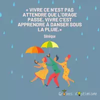 Aperçu - Affichage - Citation - La vie c'est apprendre à danser sous la pluie - Page de couverture