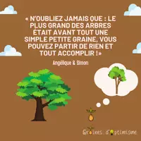 Aperçu - Affichage - Citation Illustrée - Une simple petite graine - Page de couverture