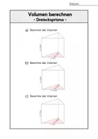 Vorschau - Arbeitsblätter - Volumenberechnung | Übungsaufgaben (Würfel, Quader, Dreiecksprisma und Zylinder) - Seite 2