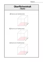 Vorschau - Arbeitsblätter - Oberflächeninhaltberechnung | Übungsaufgaben (Würfel, Quader, Dreiecksprisma und Zylinder) - Seite 2