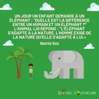 Aperçu - Affichage - Citation - La différence entre un humain et un éléphant - Page de couverture