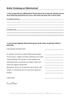 Vorschau - Stundenentwürfe - B1 DTZ Einladung normal: Fehlersuche, Sprachbausteine, Brief schreiben - Deckblatt