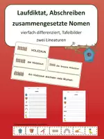 Vorschau - Arbeitsblätter - Laufdiktat | Abschreiben | zusammengesetzte Nomen | Schleichdiktat | Substantive | Frühling | Sommer | Garten - Deckblatt