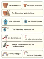 Vorschau - Arbeitsblätter - Laufdiktat | Abschreiben | zusammengesetzte Nomen | Schleichdiktat | Substantive | Frühling | Sommer | Garten - Seite 1