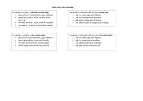 Vorschau - Aufgabenkarten - Role cards - job interview - Seite 1