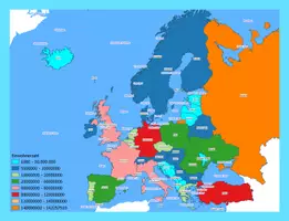 Vorschau - Poster - Europakarte. Einwohnerzahl in Europa - Deckblatt