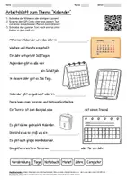 Vorschau - Arbeitsblätter - Arbeitsblatt "Kalender" + Onlineübung & MP3 + Infografik - Deckblatt